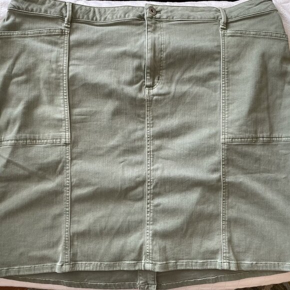 J.Jill Denim Utility Skirt, size 24, light willow - Picture 1 of 4